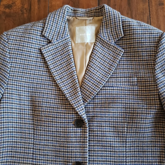 Everlane The ReWool '80s Blazer Houndstooth Plaid Oversized Classic Jacket Sz 12 - Picture 10 of 16